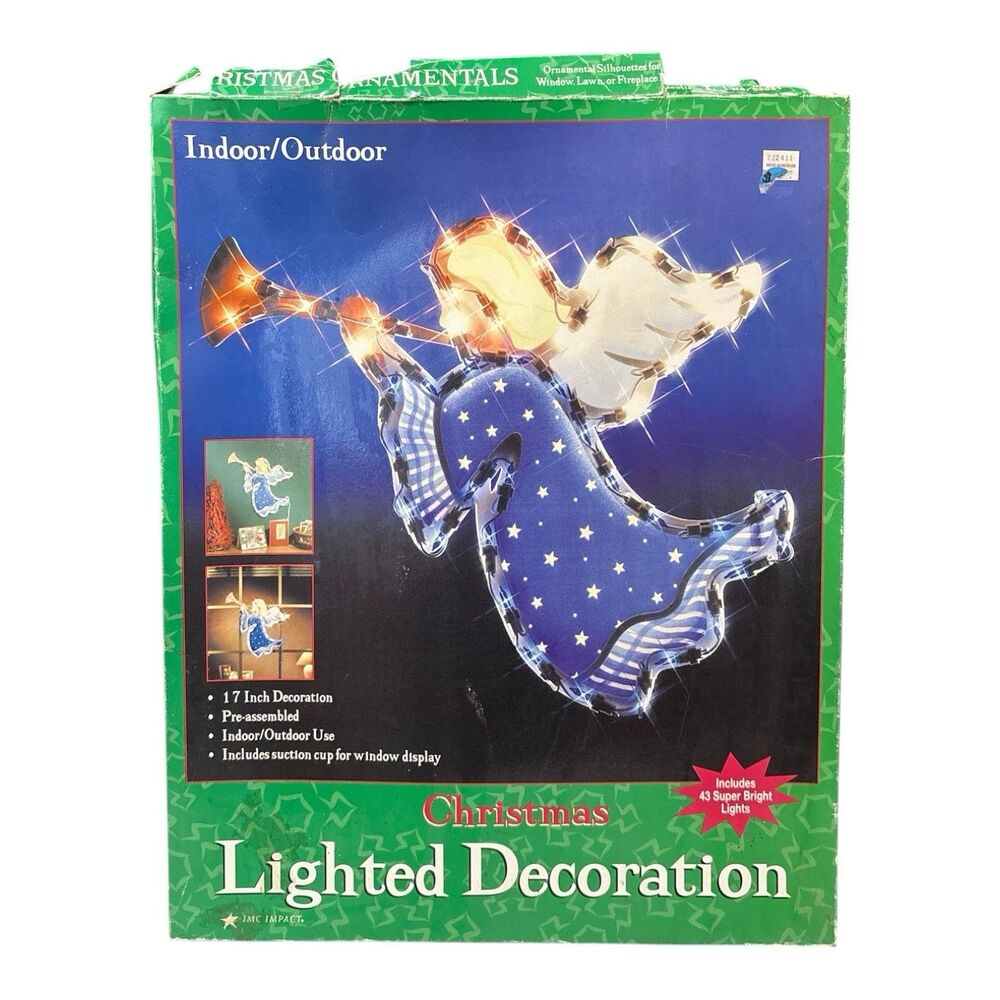 Christmas Lighted Decoration Angel Blowing Trumpet 17” Indoor/Outdoor